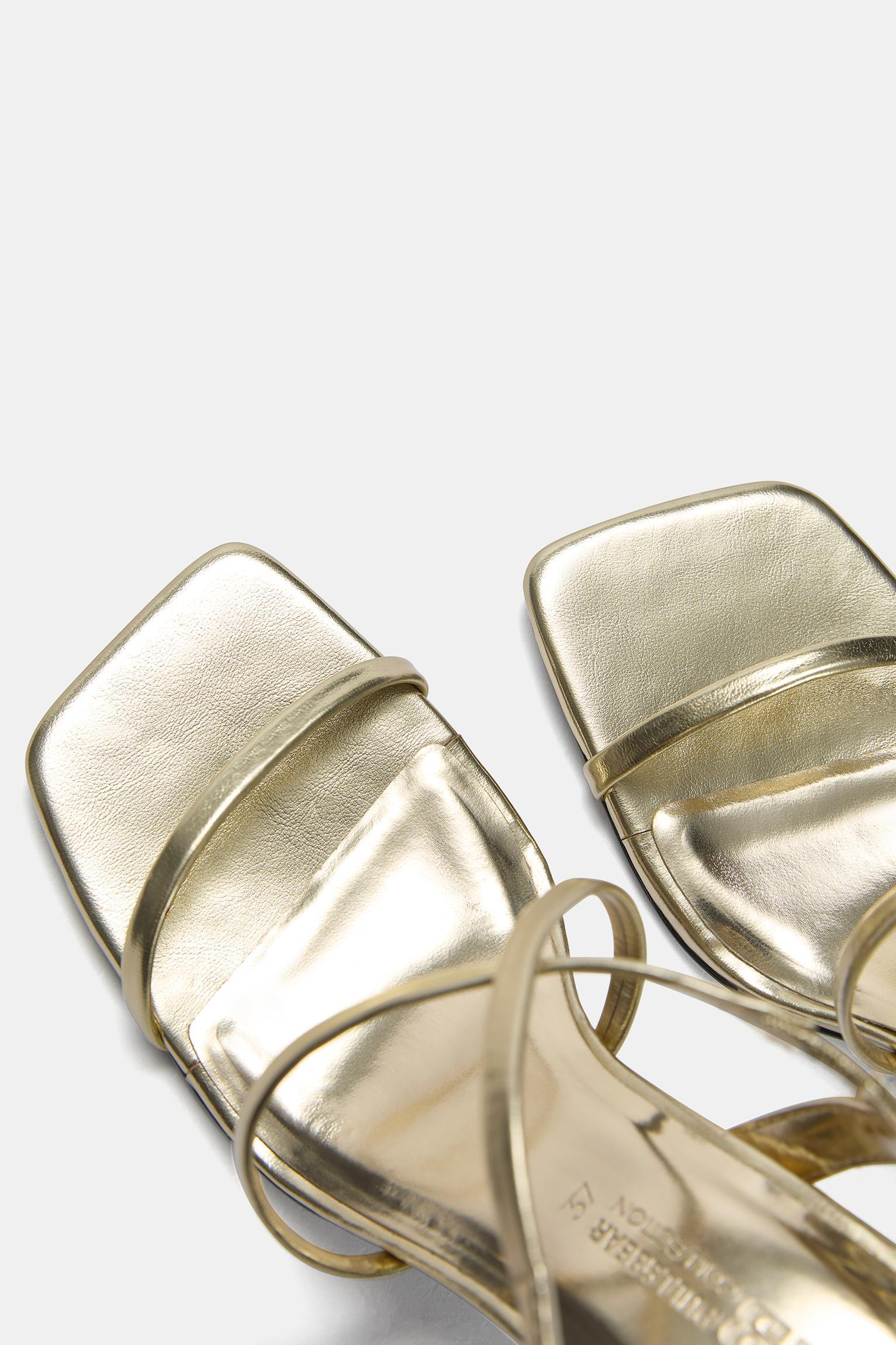 Gold high-heel sandals Product Image