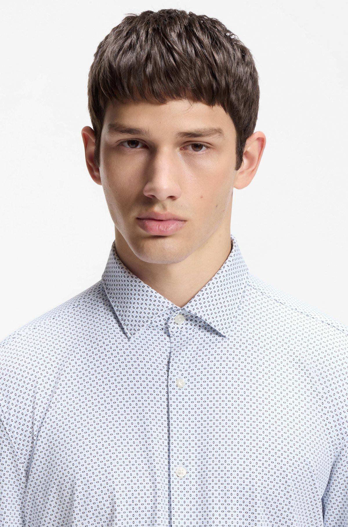 Printed slim-fit shirt in stretch jersey Product Image
