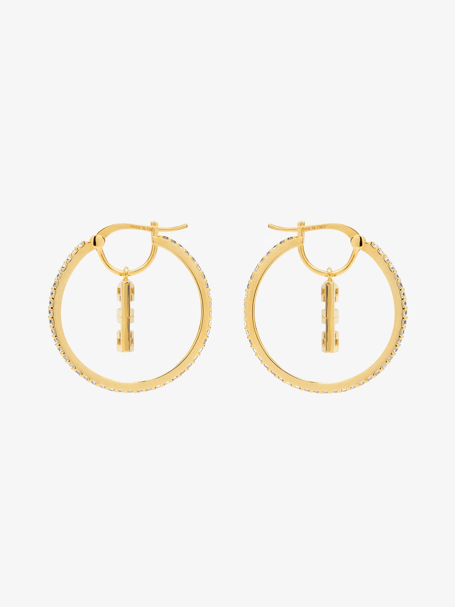 4G earrings in metal with crystals Product Image