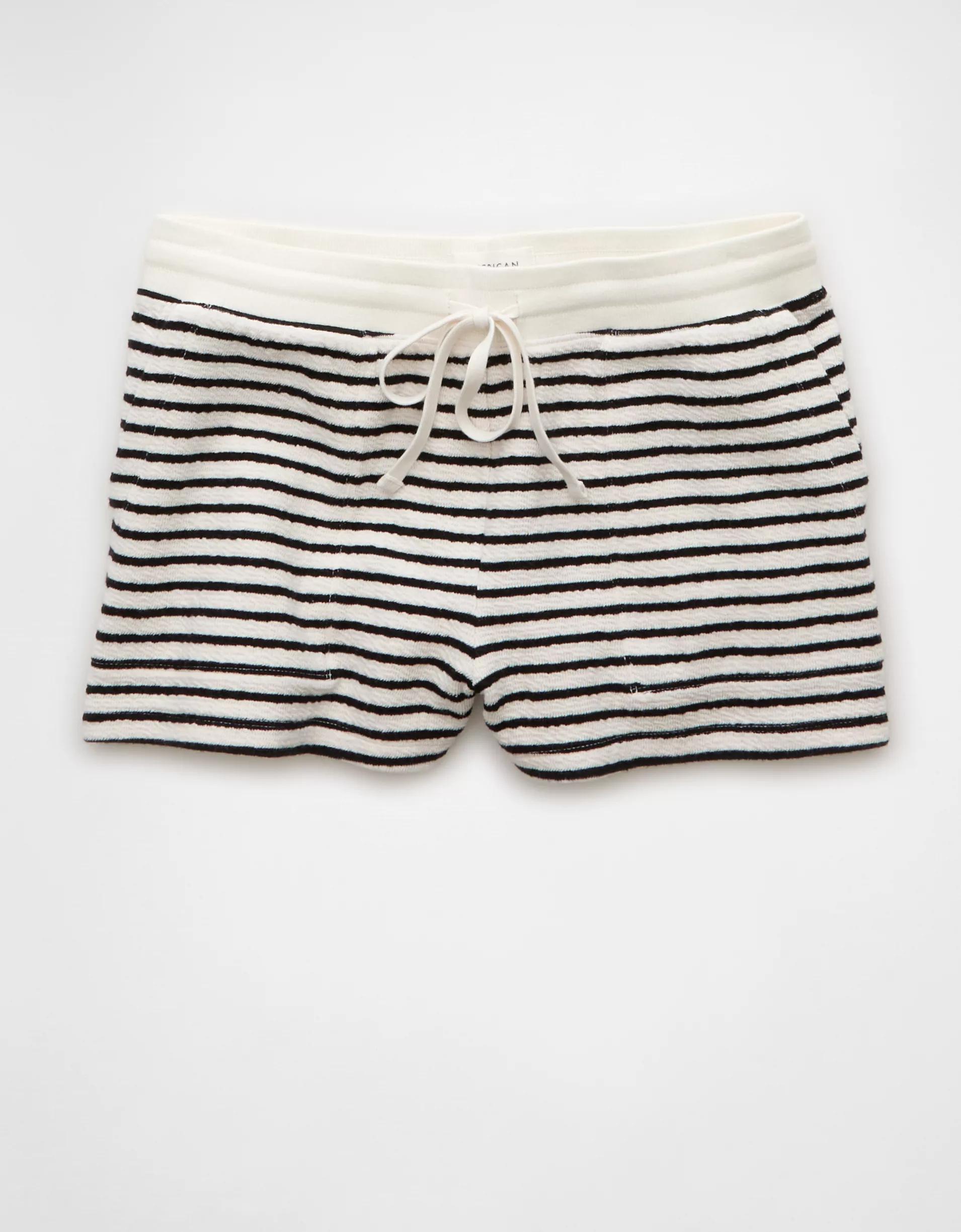 AE High-Waisted Striped Fleece Short Product Image