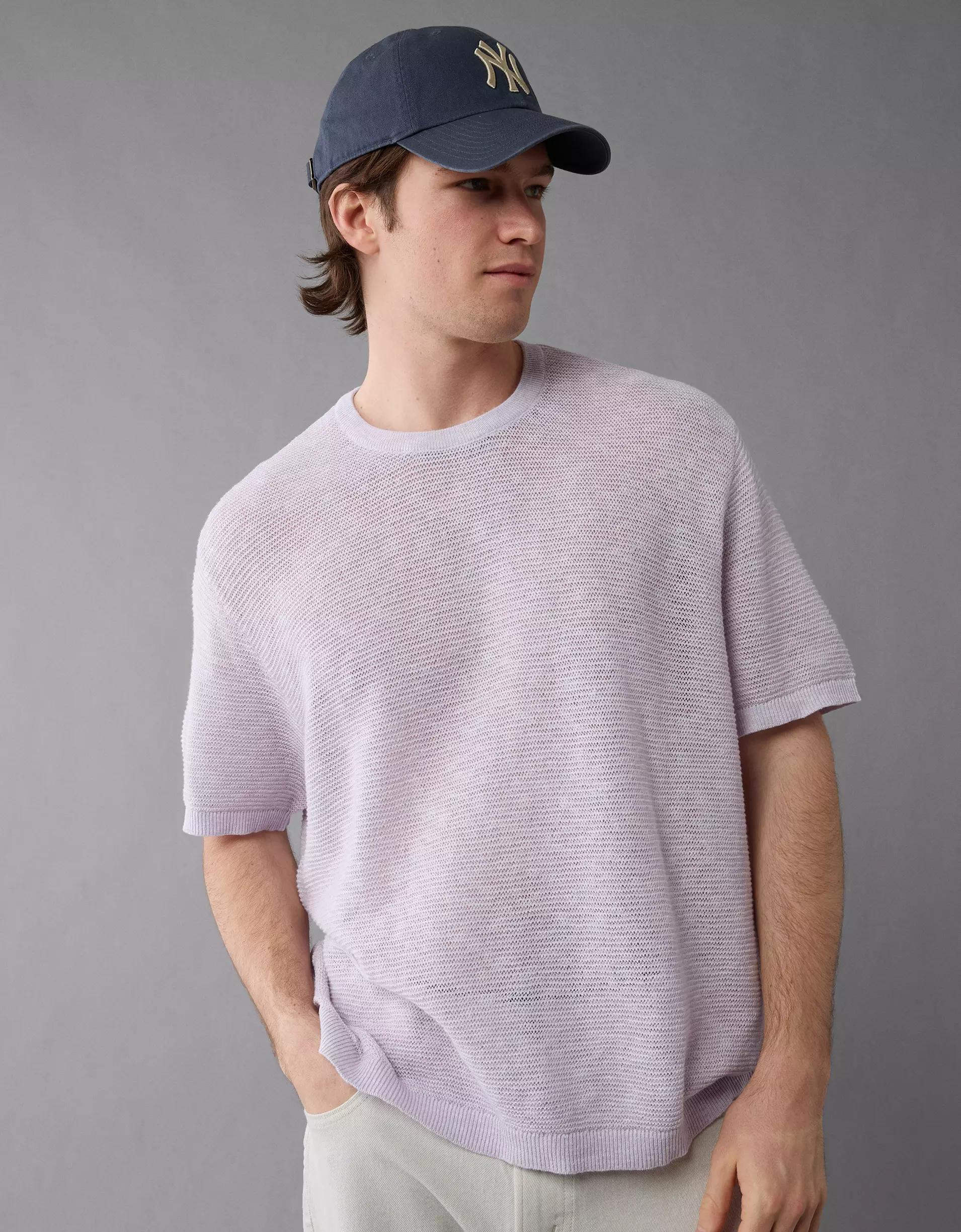 AE Linen-Blend Sweater T-Shirt Product Image