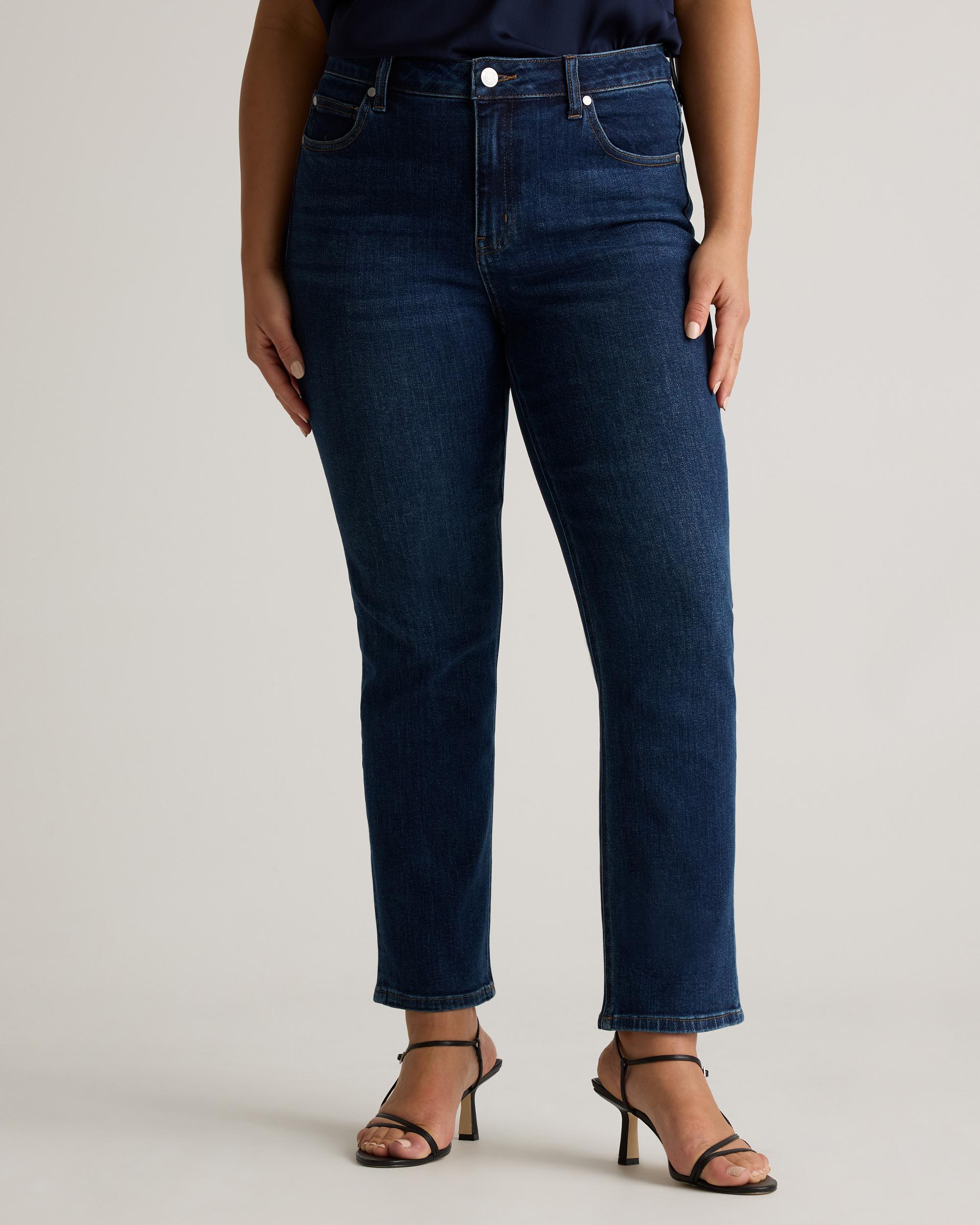 Quince | Women's Luna Stretch Slim Straight Jeans Organic Cotton Product Image