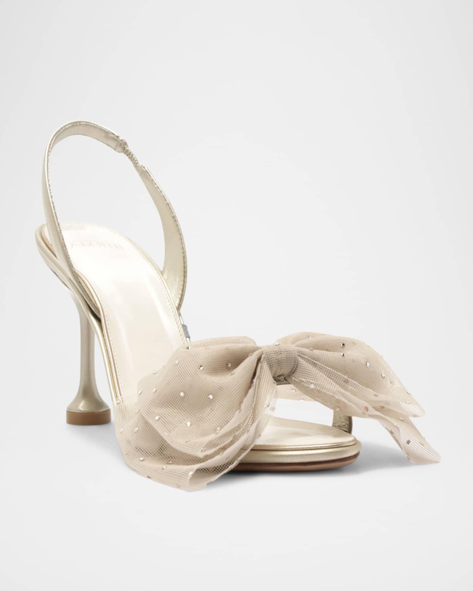 Isabelle Crystal Tulle Bow Bridal Pumps Product Image