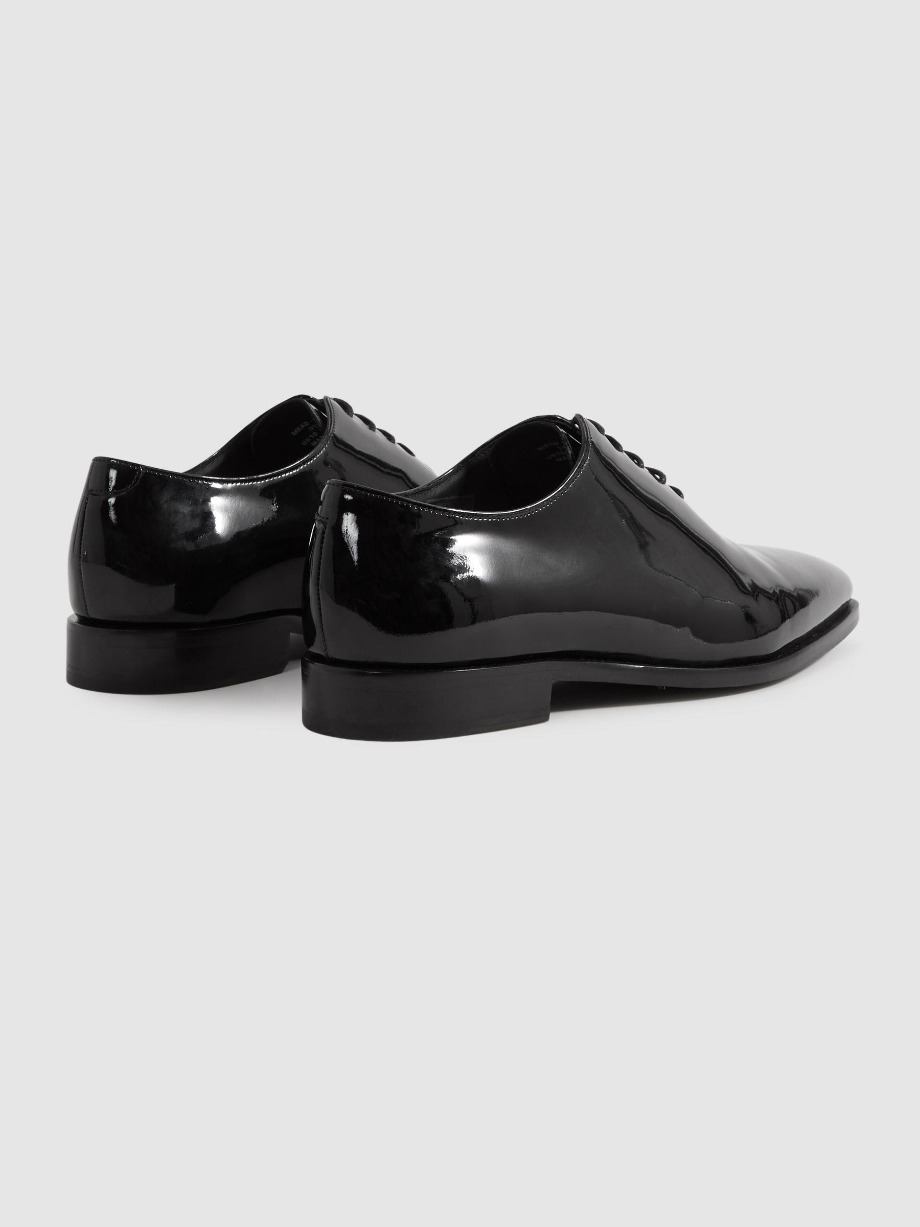 Patent Leather Lace-Up Shoes in Black Product Image
