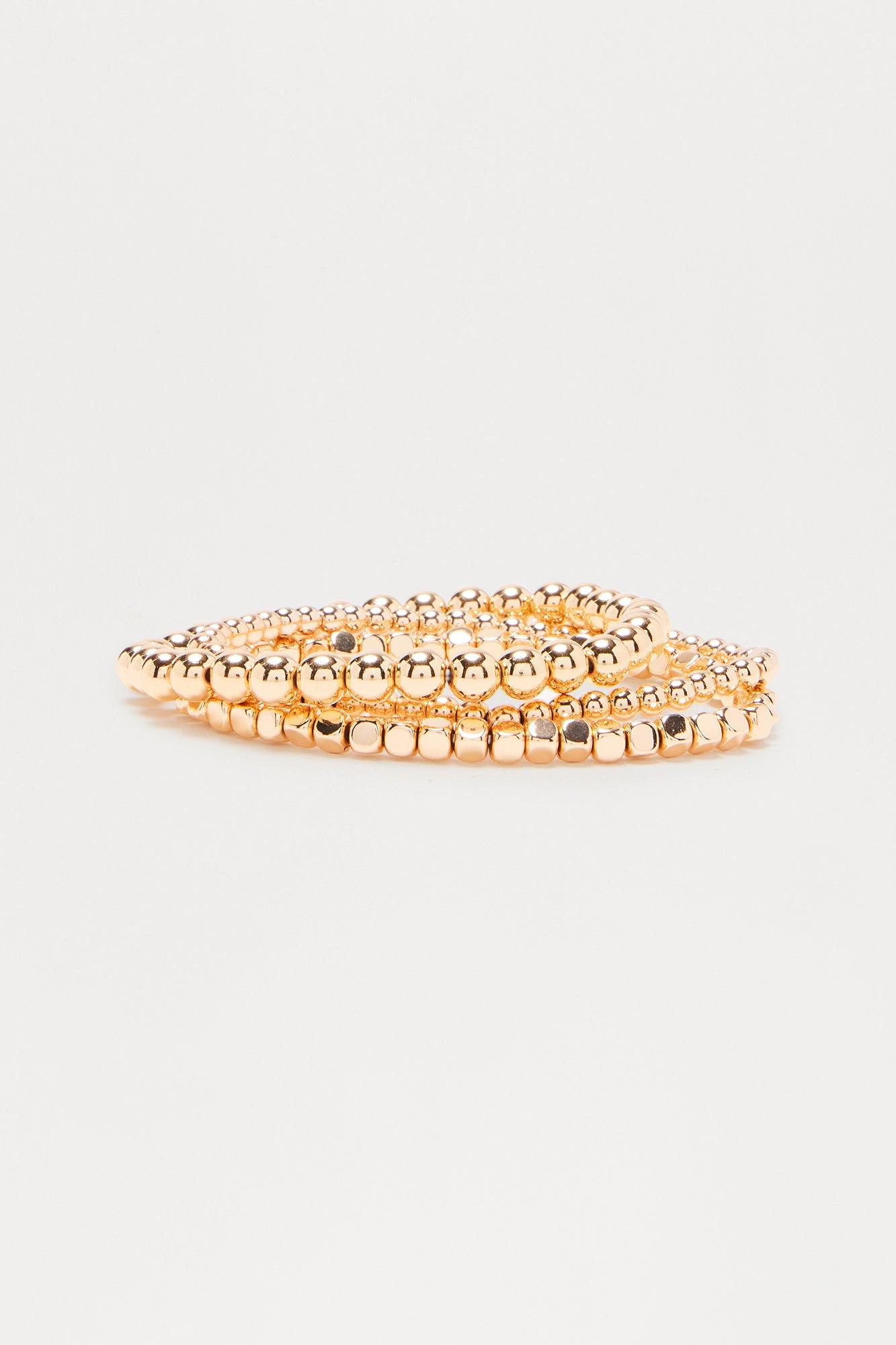 Lola Beaded Hardware 4 Piece Bracelet Set - Gold Female Product Image