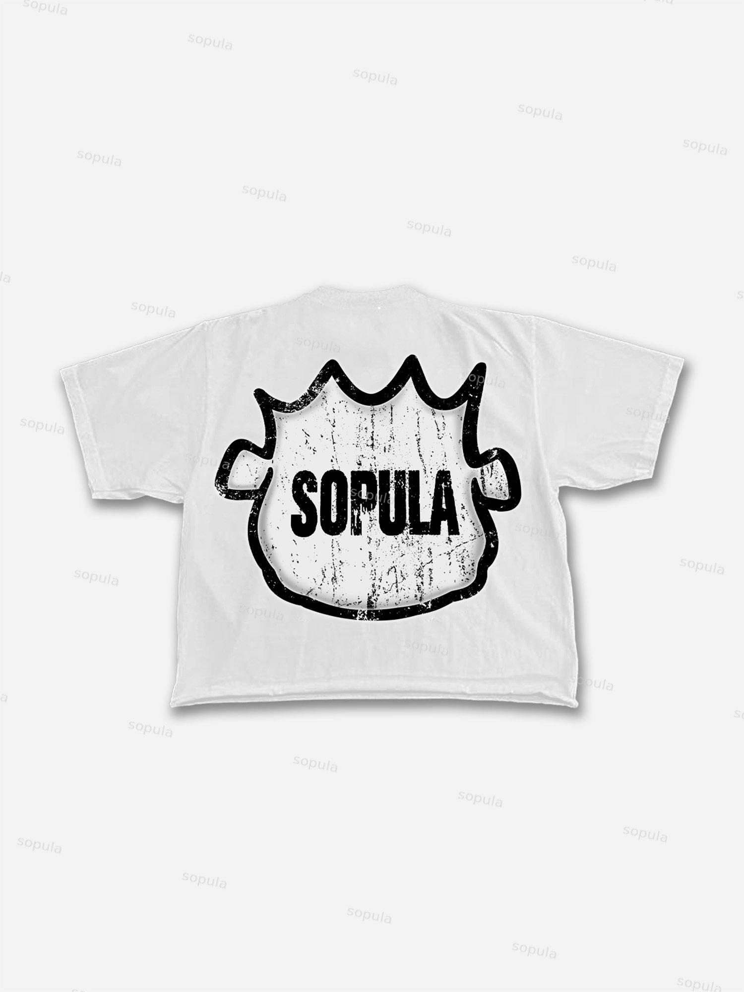 Abstract Money Cartoon Big Head Retro Graphic Cropped T-shirt Product Image