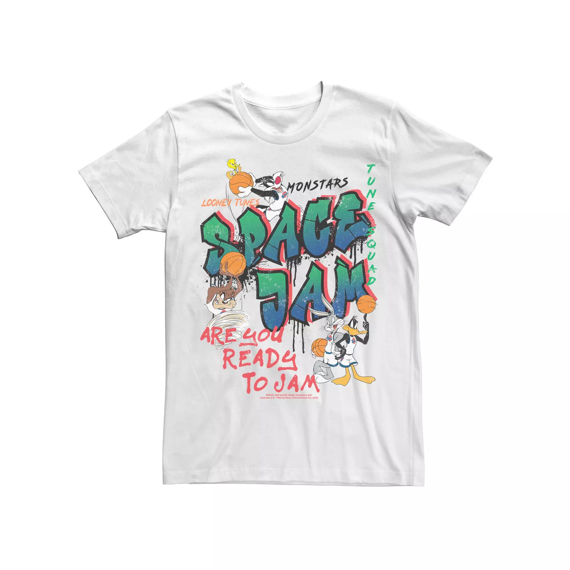Men's Space Jam Are You Ready To Jam Graffiti Tee,  Product Image