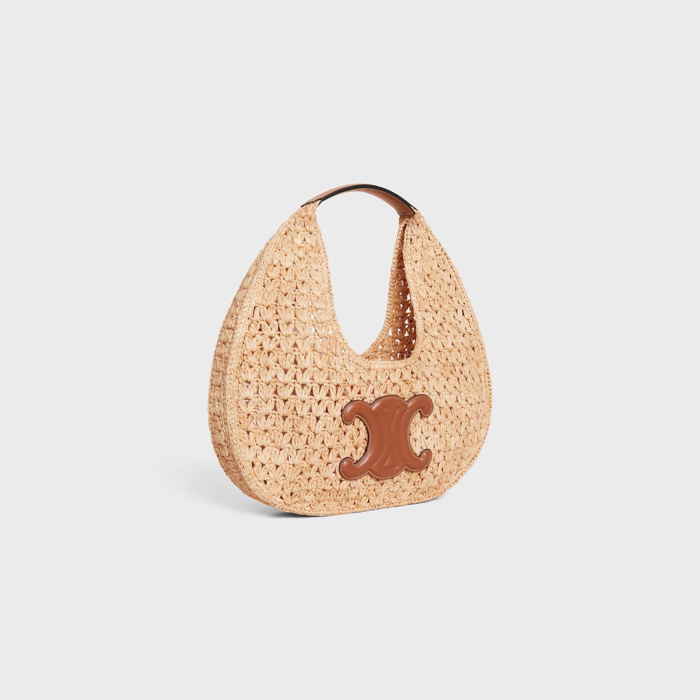 celine classic panier HOBO BAG IN Raffia and Calfskin Product Image