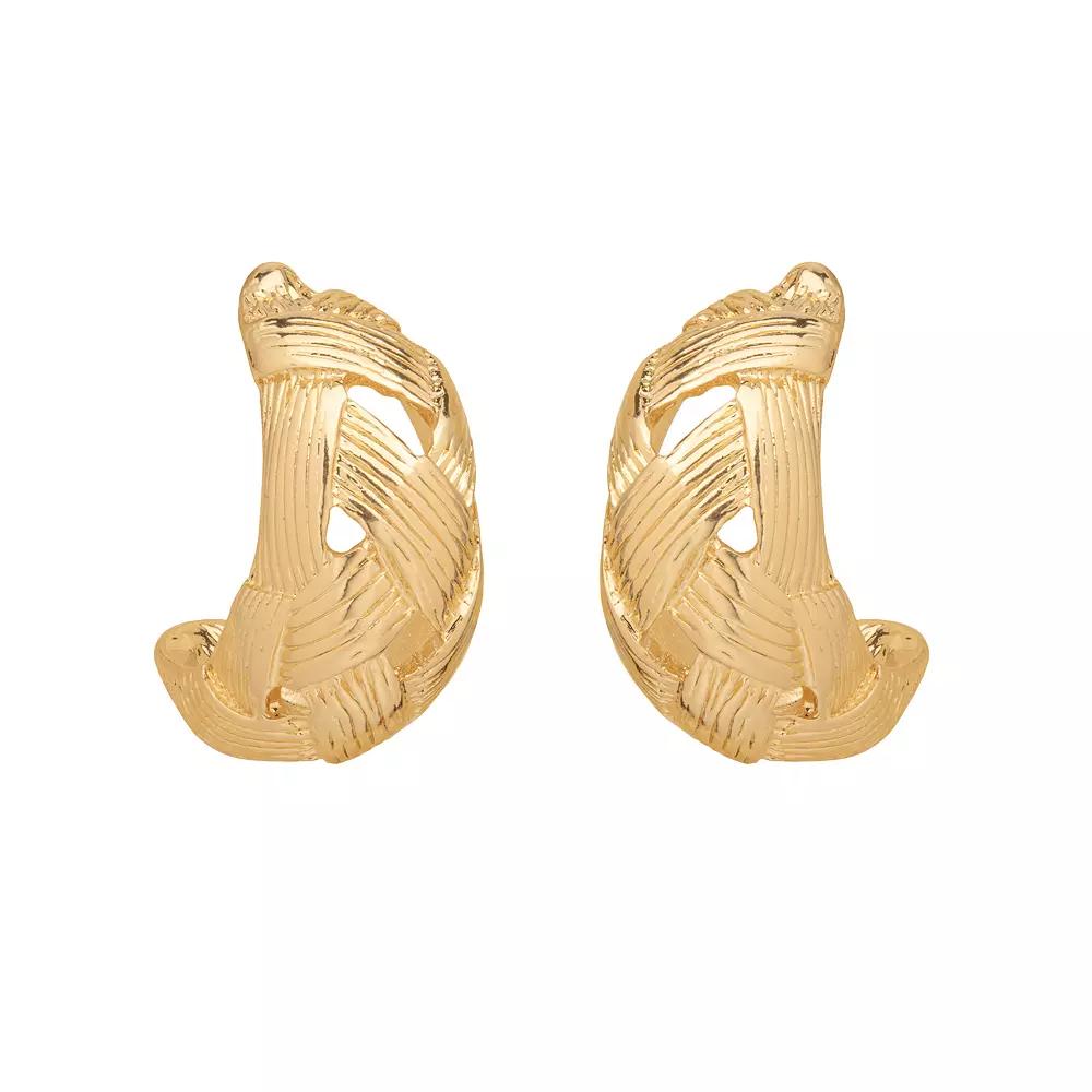 Sonoma Goods For Life® Gold Tone Woven Texture C-Hoop Earrings, Women's, None Product Image