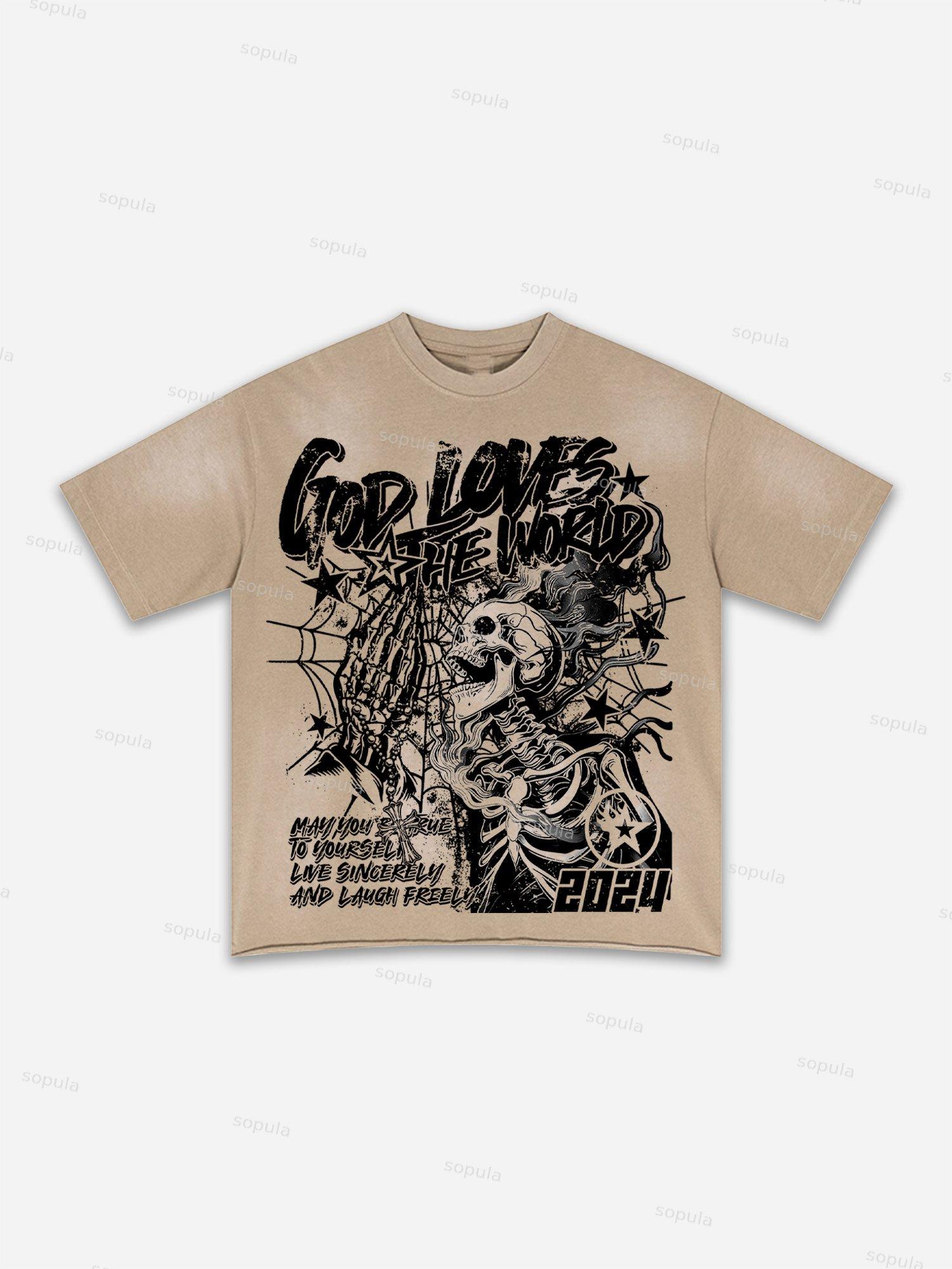 Child Of God Print Washed T-shirt Product Image