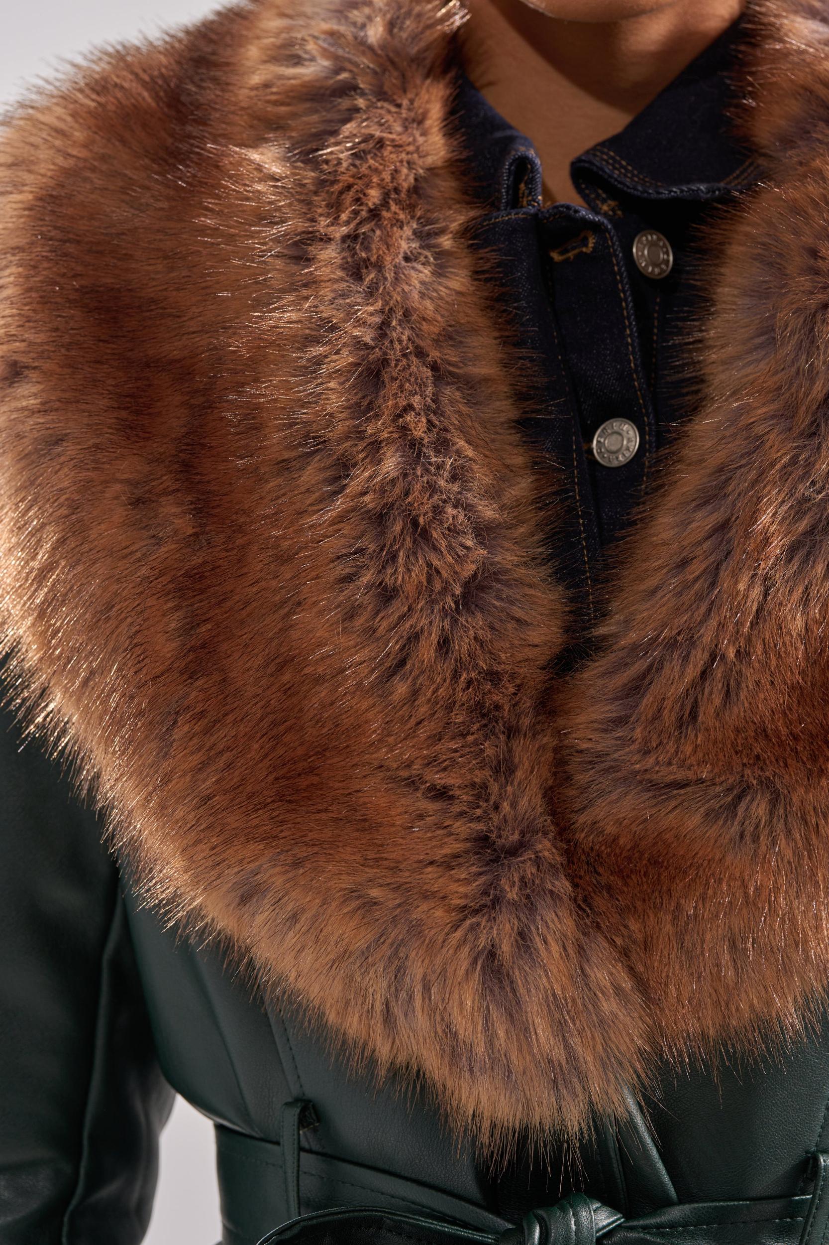 GREENVIEW FUR TRIM TRENCH Product Image