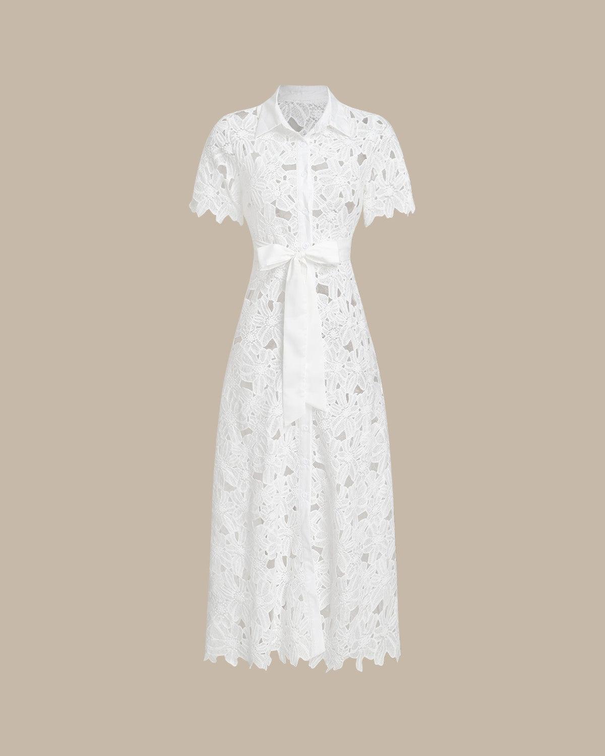 White Cut Out Button Maxi Dress Product Image