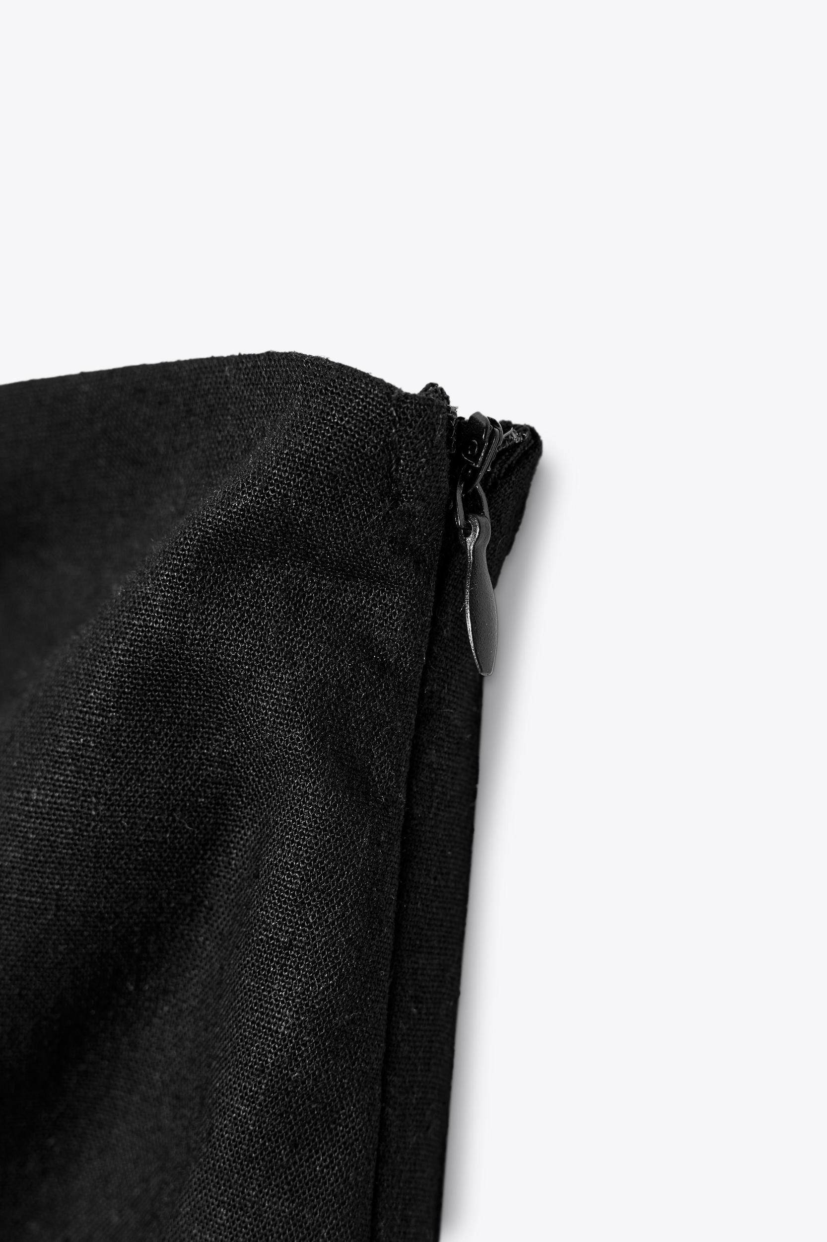 ASYMMETRIC CUT OUT LINEN MIDI DRESS Product Image