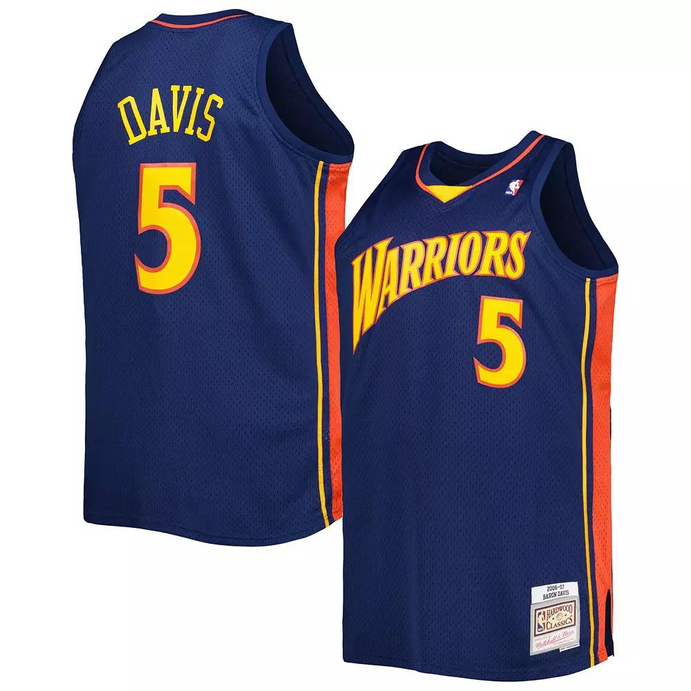 Men's Mitchell & Ness Baron Davis Navy Golden State Warriors Big & Tall Hardwood Classics 2006/07 Swingman Jersey,  Product Image