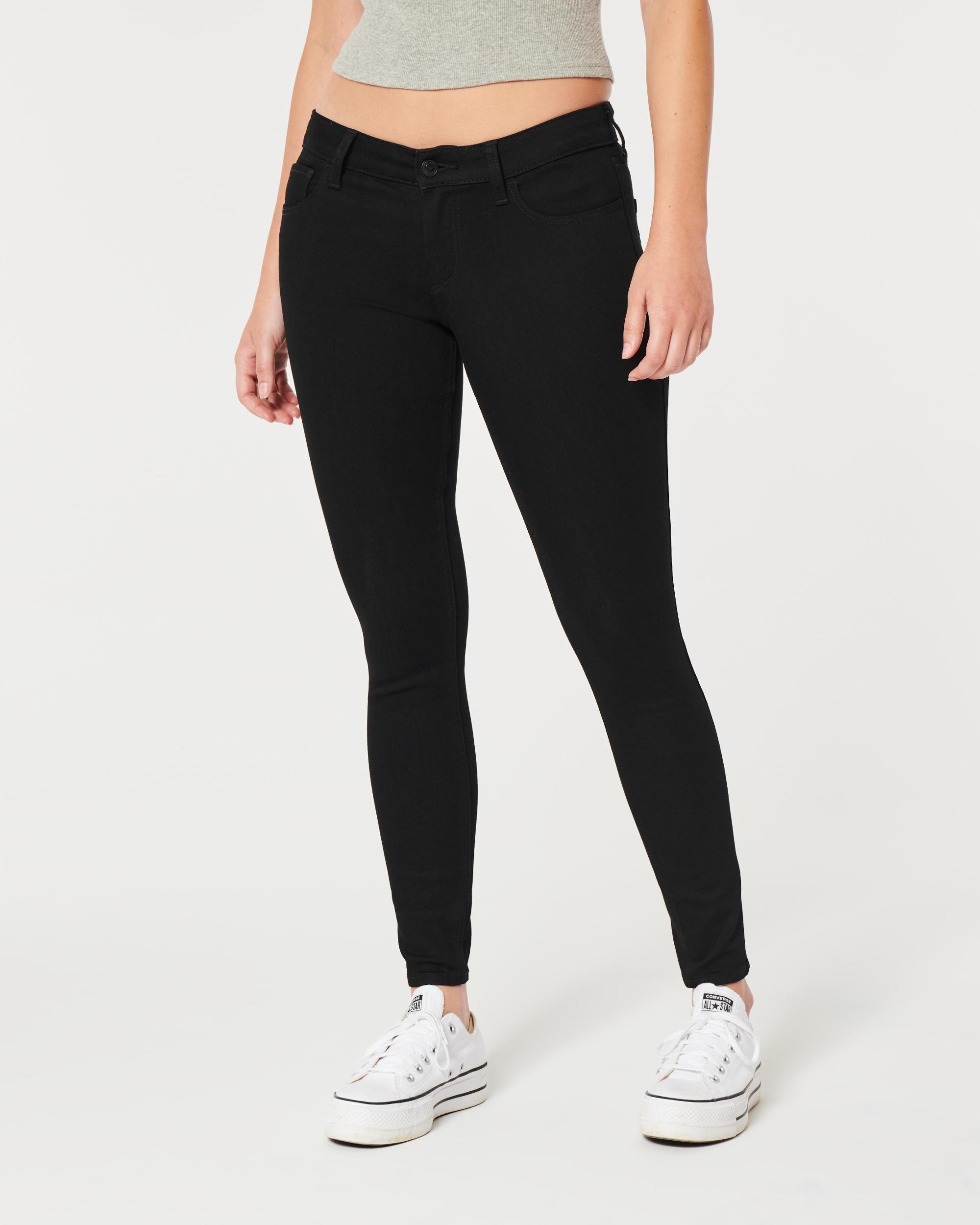 Curvy Low-Rise Black Super Skinny Jeans Product Image