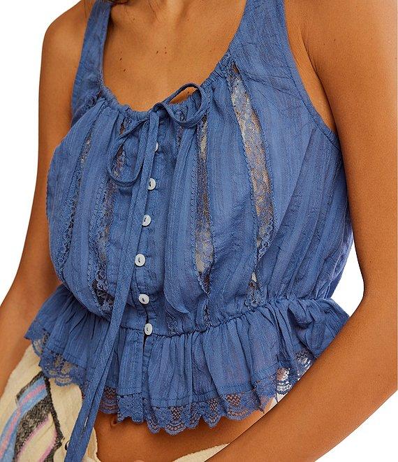 Free People Alana Scoop Neck Sleeveless Lace Tank Product Image