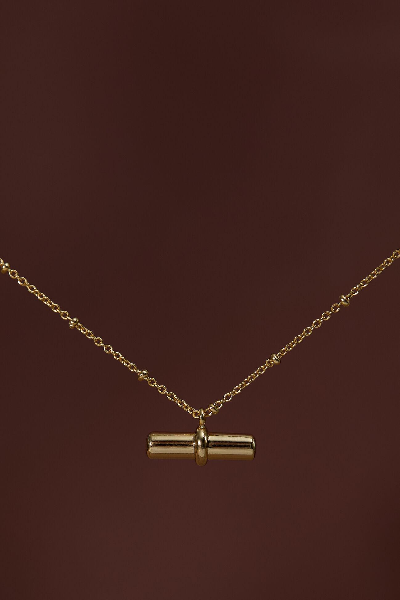 18K Gold Bar Charm Necklace Product Image
