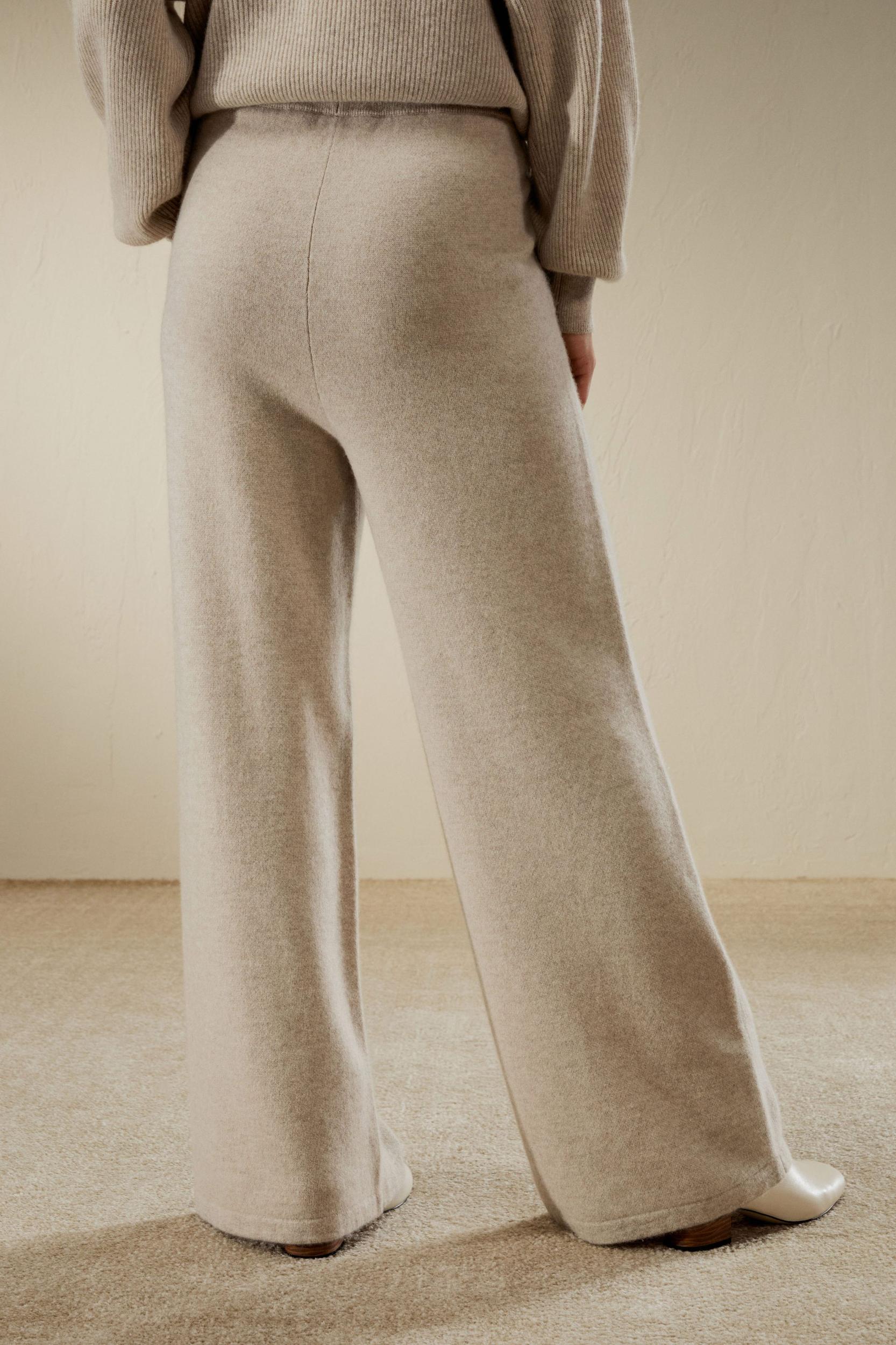 LILYSILK Cashmere Pant - for Women - White 100% Natural Cashmere - Breathable Regular Fit Pants S Product Image