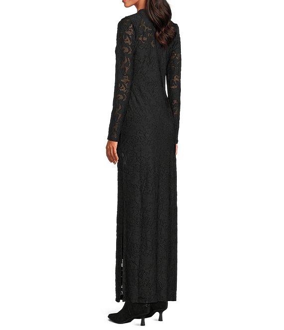 Splendid Cecelia Knit Floral Round Neck Long Sleeve Bodycon Maxi Dress Product Image