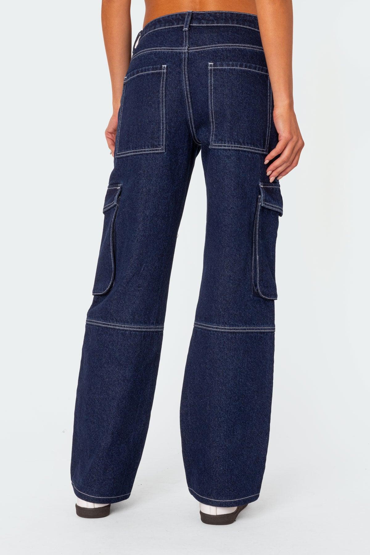 Alyssa Stitch Cargo Jeans Product Image