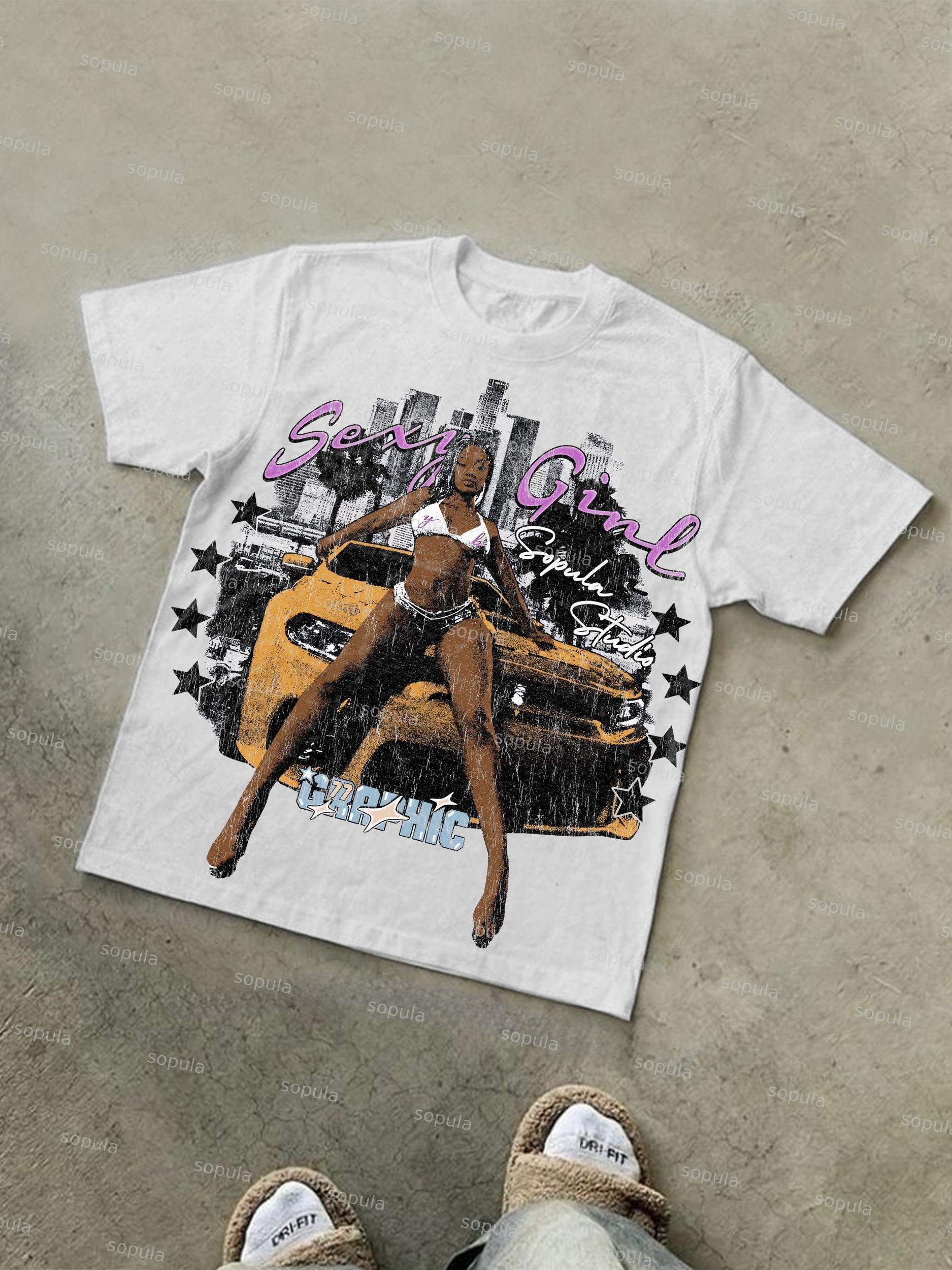 Sopula Desire Abstract Portrait Print Cotton T-shirt Product Image