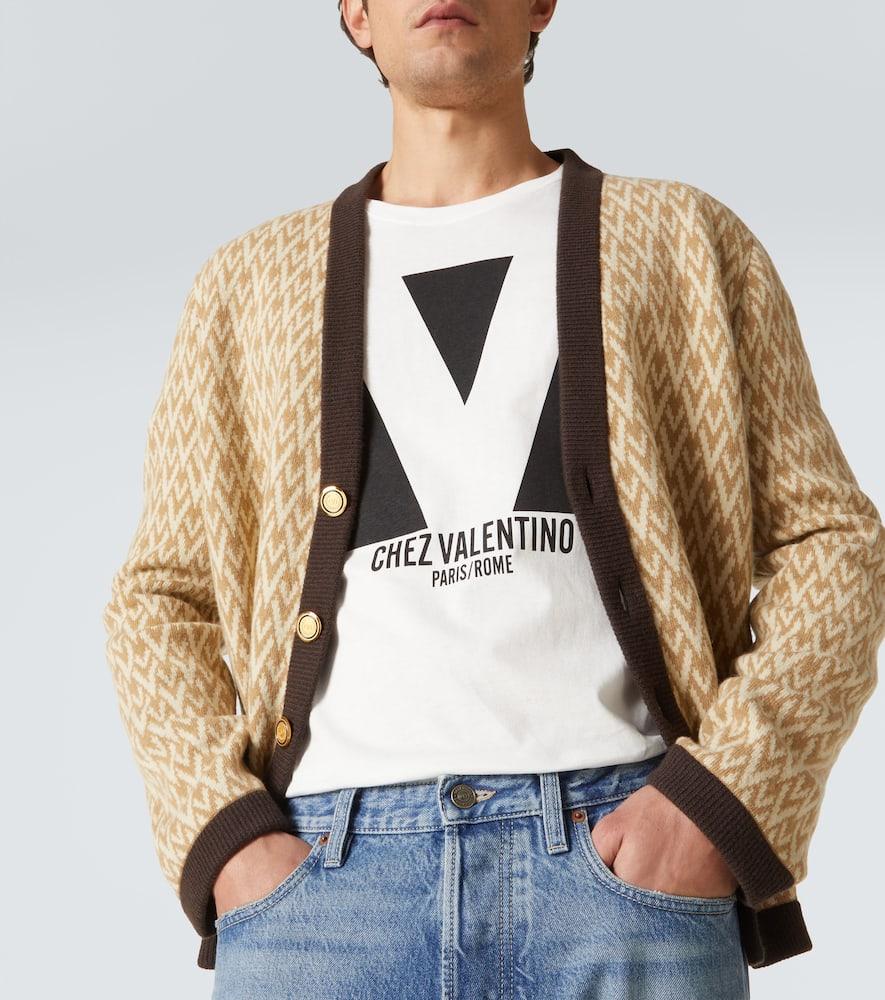 VALENTINO Mens Avorio Logo-print Crew-neck Cotton-jersey T-shirt Product Image