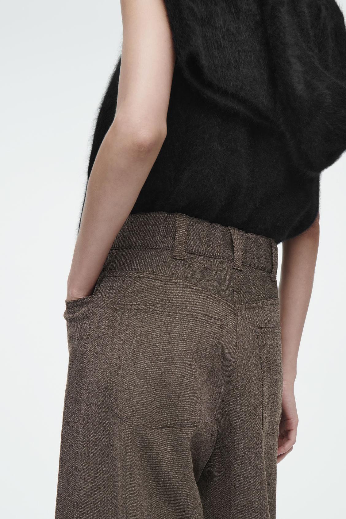 REGULAR WOOL-BLEND WIDE-LEG PANTS Product Image