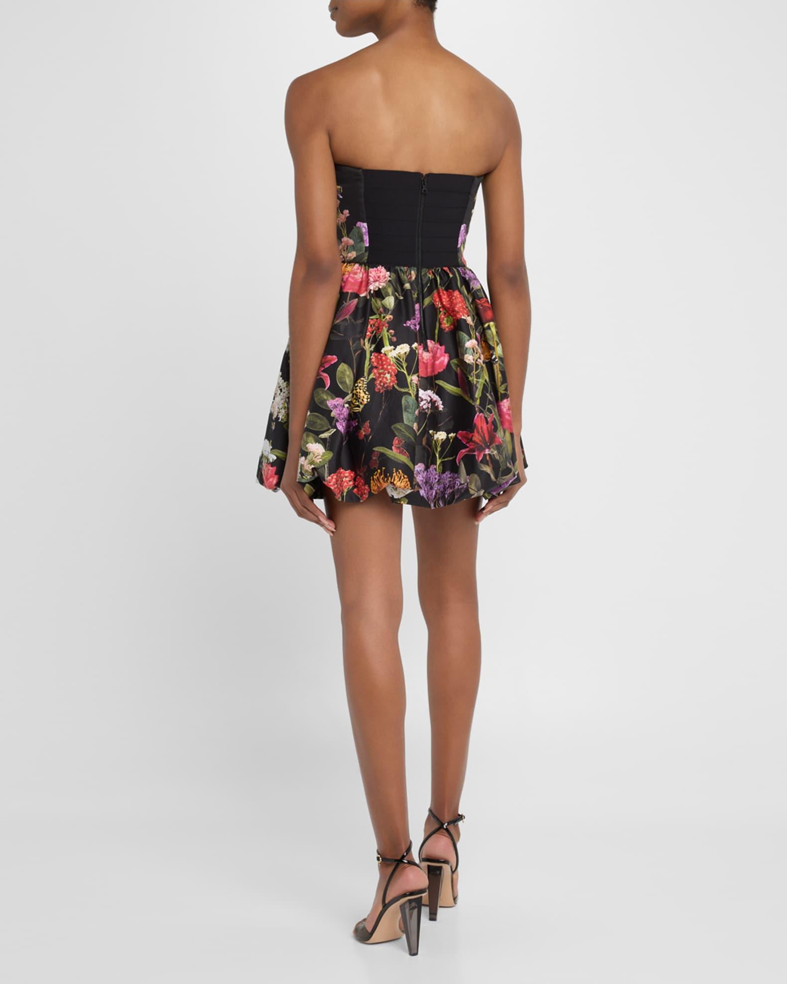 Asha Strapless Structured Bubble-Hem Mini Dress Product Image