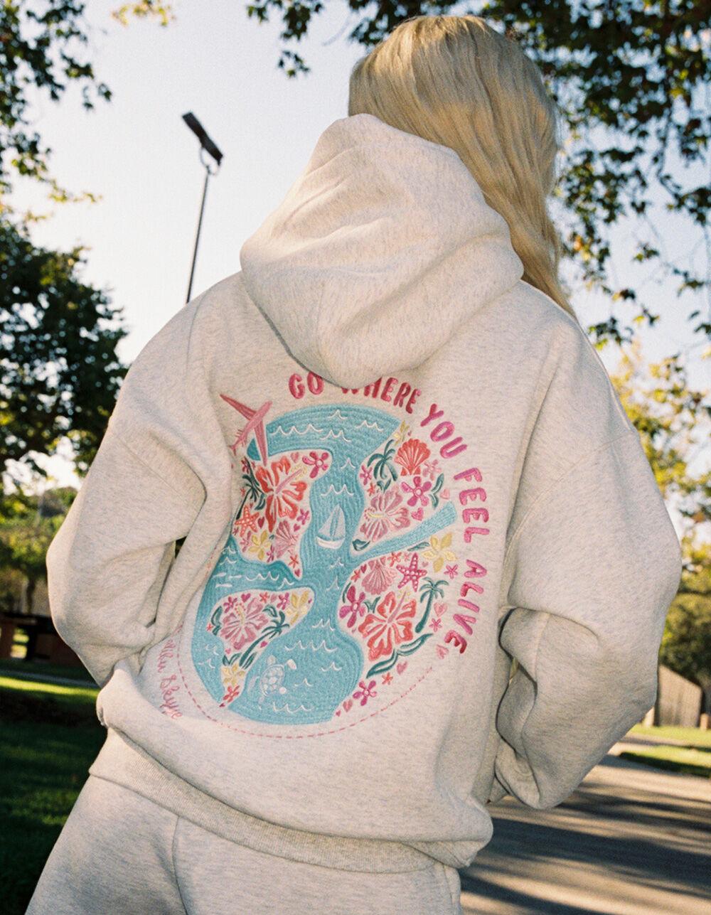 MALIBU SKYYE Feel Alive Womens Hoodie - HEATHER GRAY Product Image