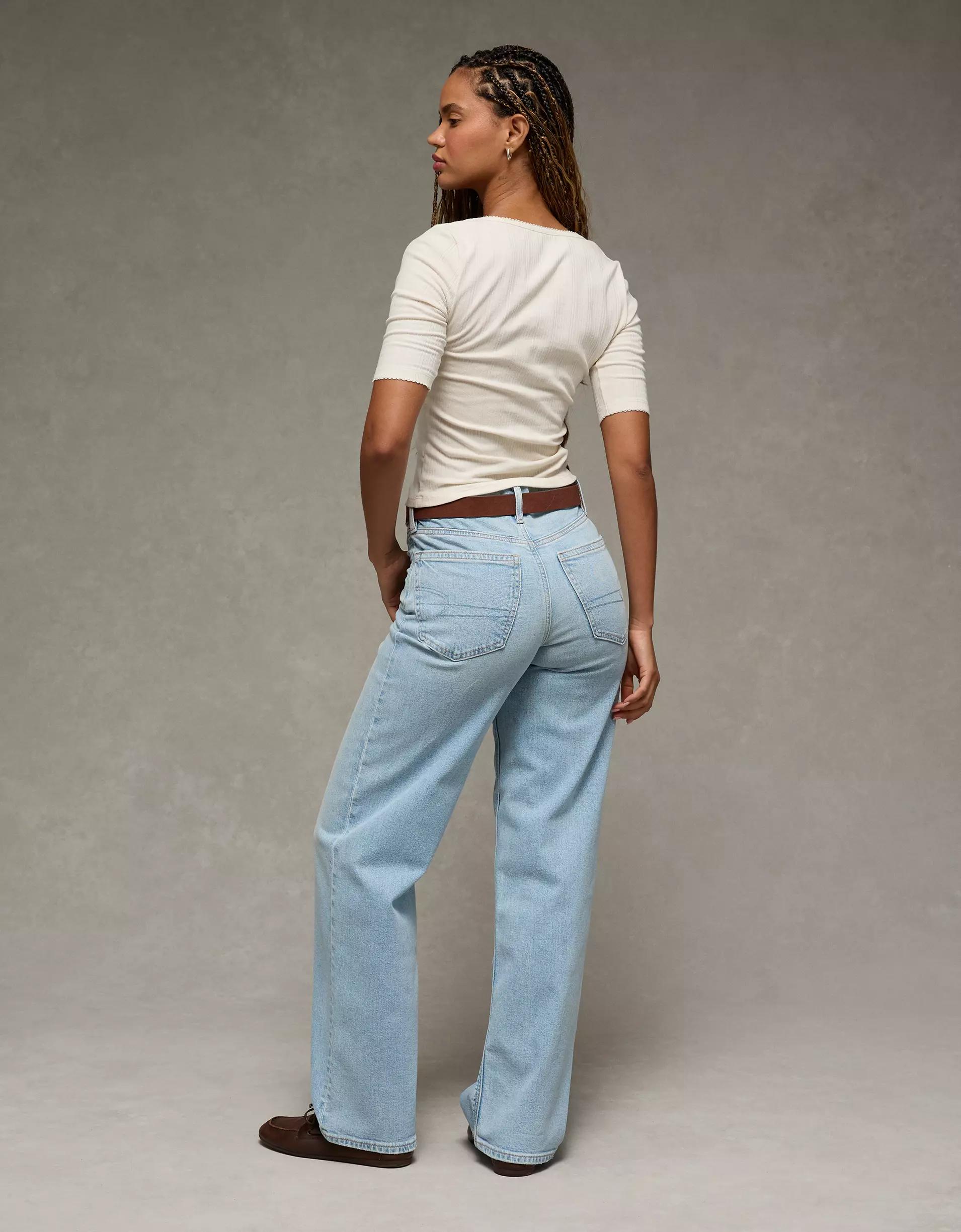 AE Half-Sleeve Scoop Neck Pointelle T-Shirt Product Image