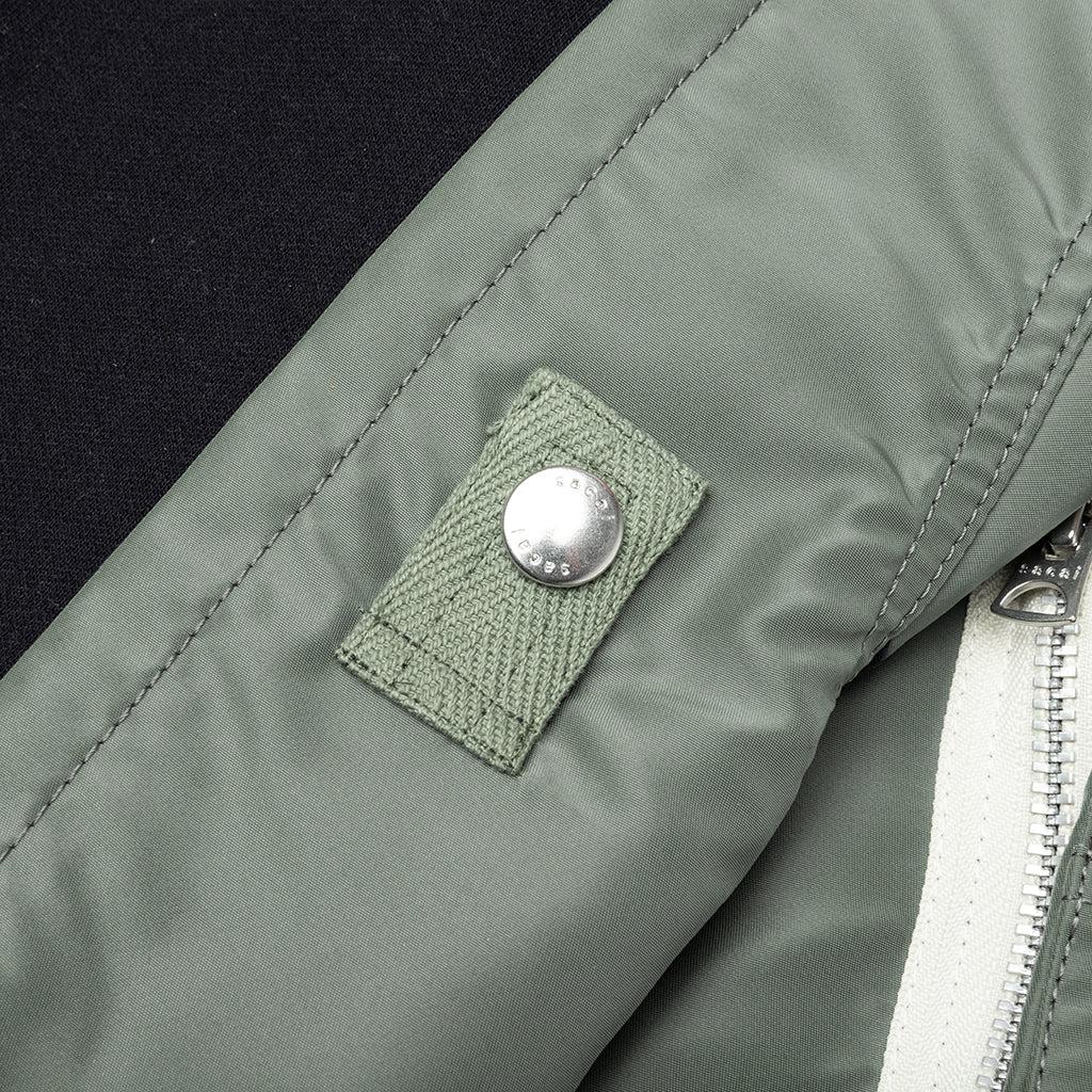 Nylon Twill X Sponge Sweat Hoodie - Navy/Khaki Male Product Image