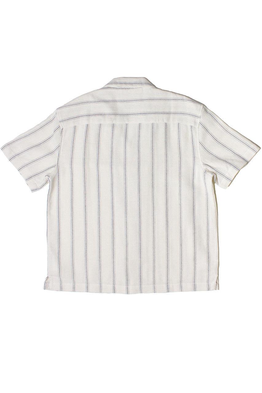 Black Striped Textured Woven Button Up Shirt Product Image