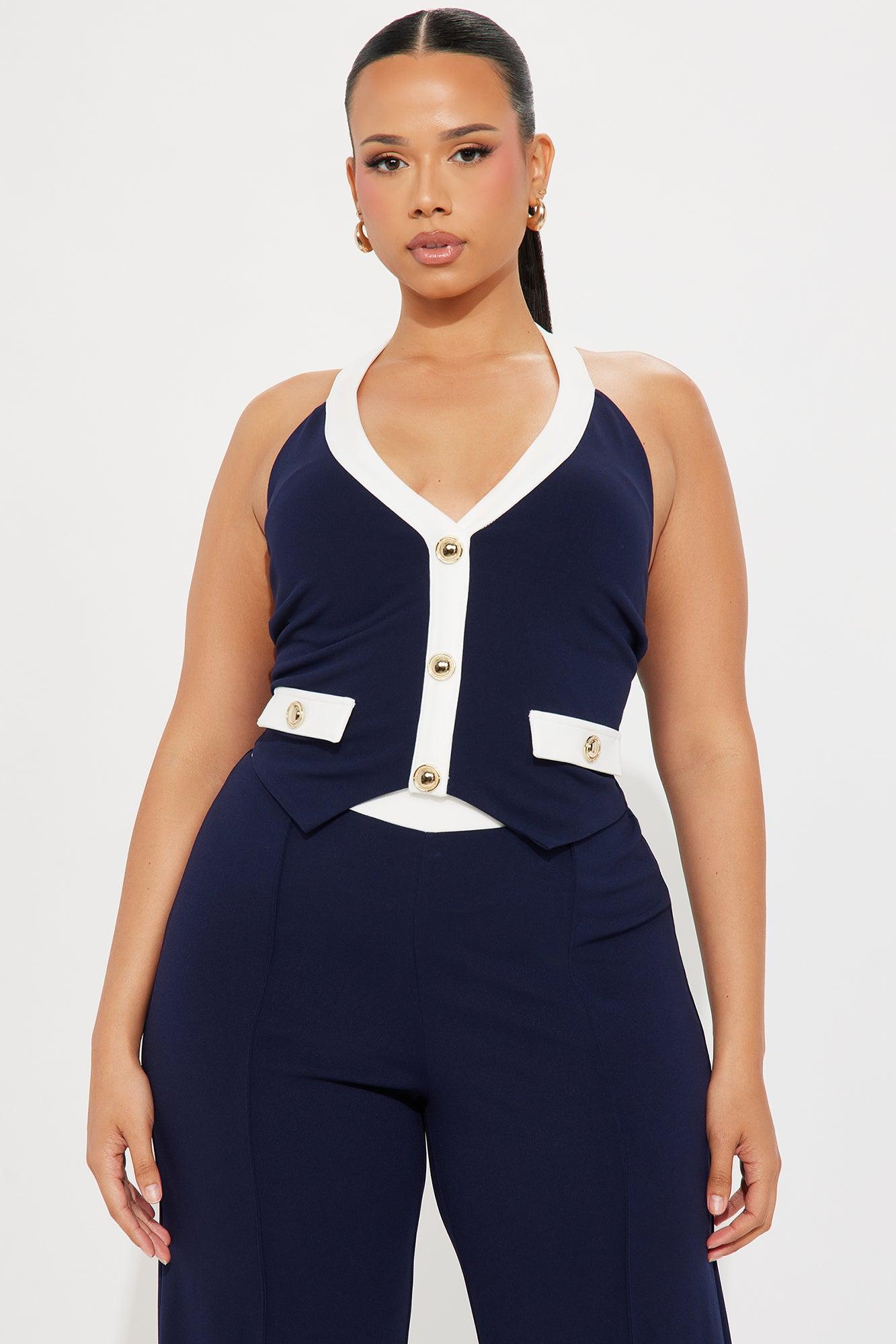 The Viola Vest And Pant Set - Navy/combo Product Image