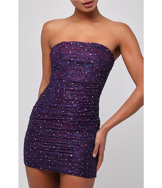 Lulus Strapless Jeweled Bodycon Mini Dress Product Image