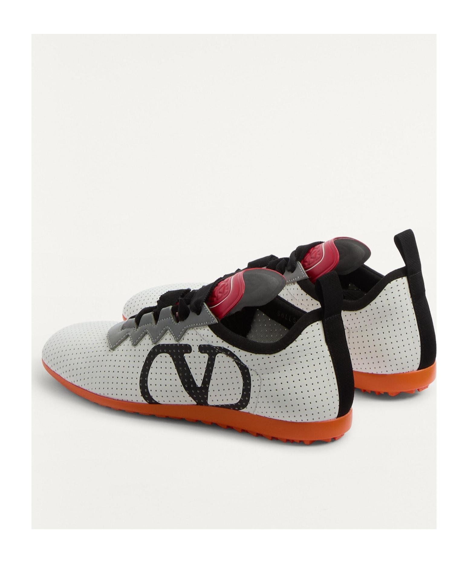 VALENTINO GARAVANI Chromathon Low-top Sneakers In Perforated Leather In Multi Product Image