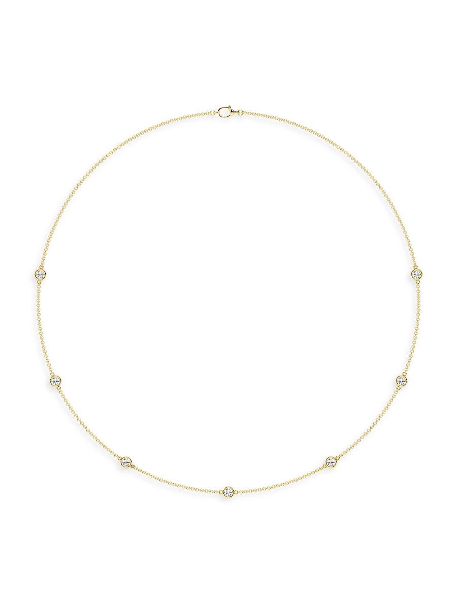 Womens 14K Yellow Gold & 7-Diamond Station Necklace/0.70-2.10 TCW Product Image