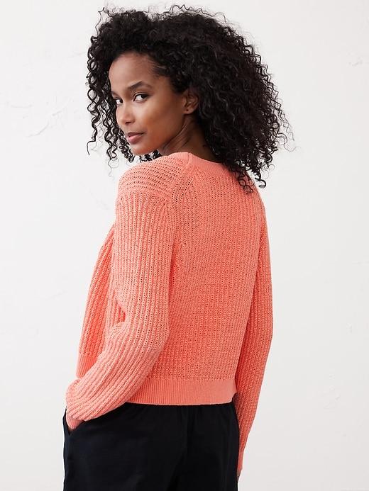 Cropped Textured Cardigan Sweater Product Image