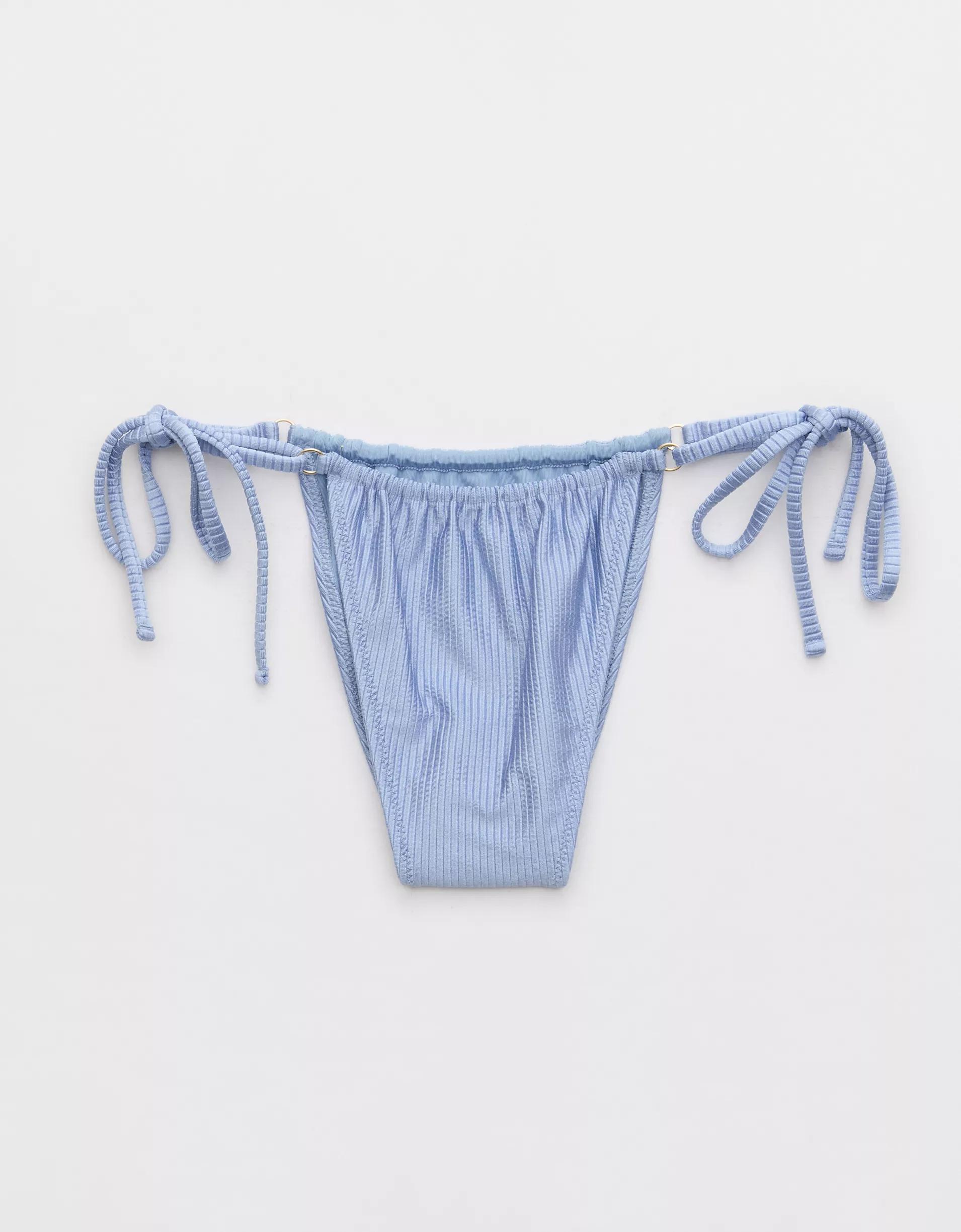 Aerie Shine Rib Cheekiest Strappy Bikini Bottom Product Image