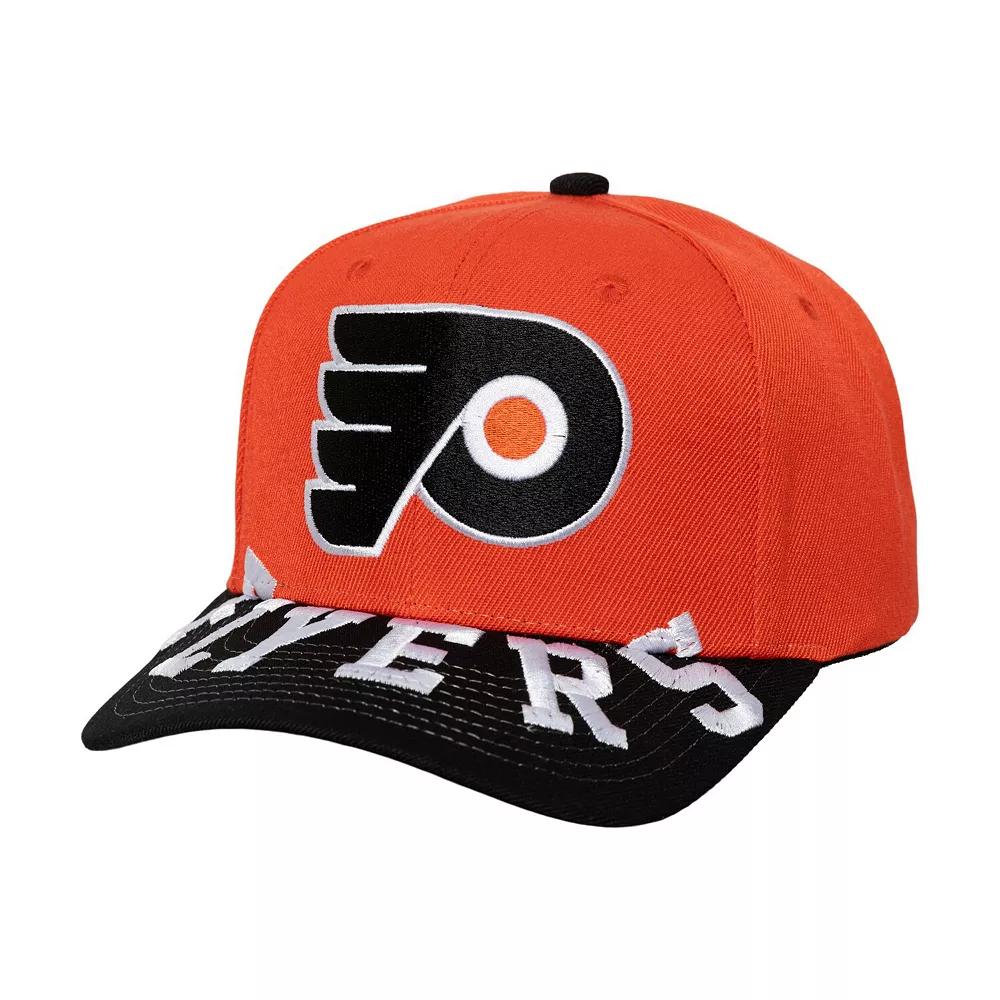 Men's Mitchell & Ness Orange/Black Philadelphia Flyers Underarch Two-Tone Pro Crown Snapback Hat, Fly Orange Product Image