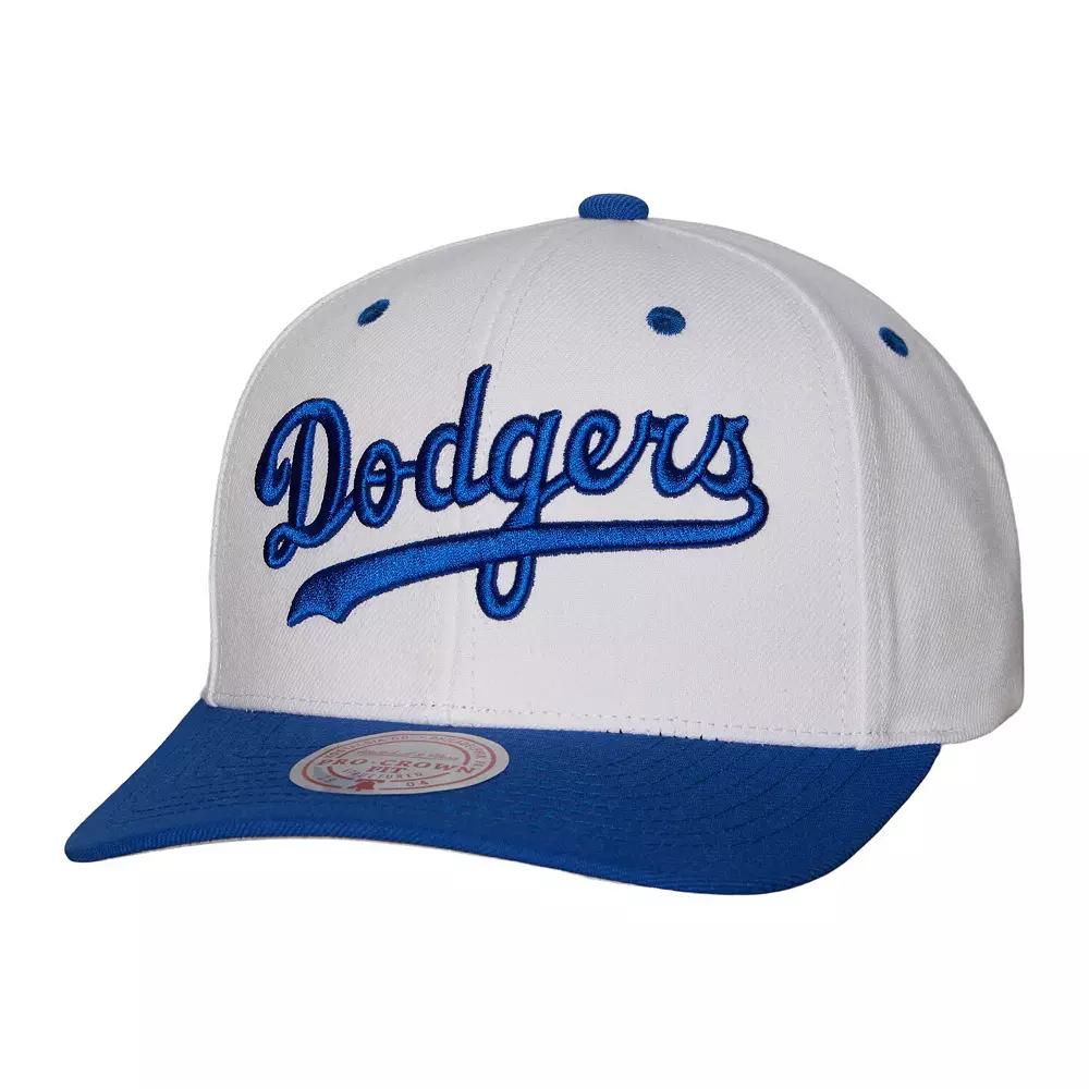 Men's Mitchell & Ness White Los Angeles Dodgers Cooperstown Collection Pro Crown Snapback Hat Product Image