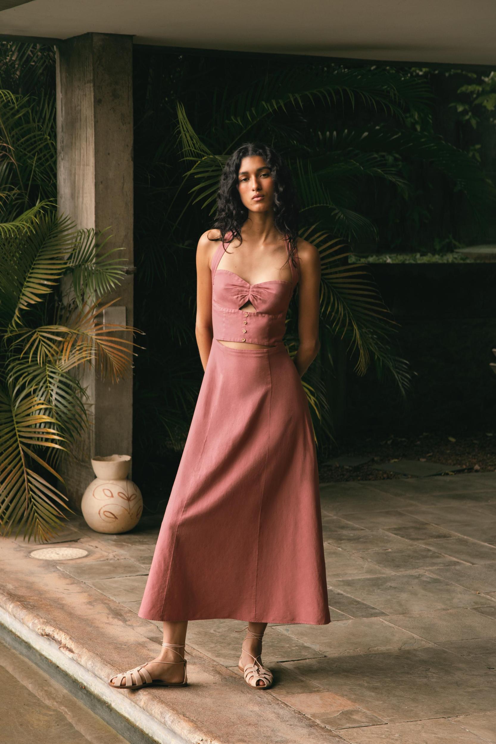 RAMIE HALTER MIDI DRESS Product Image