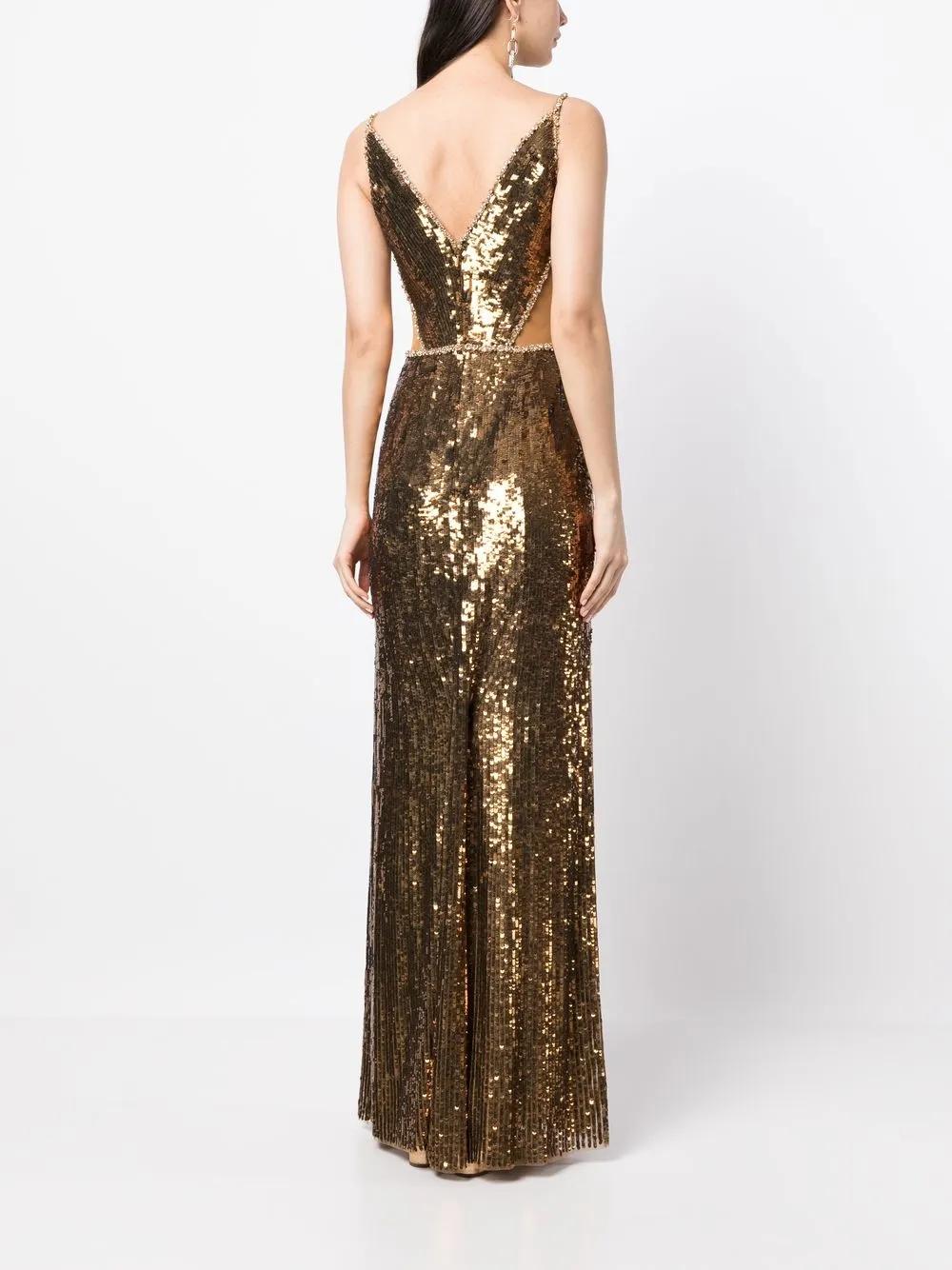 Amara sequin-embellished sleeveless gown Product Image