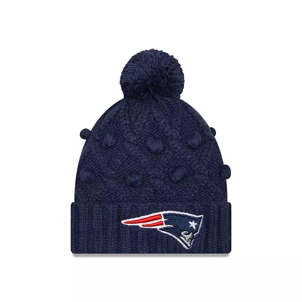 Women's New Era Navy New England Patriots Toasty Cuffed Knit Hat with Pom, Blue Product Image