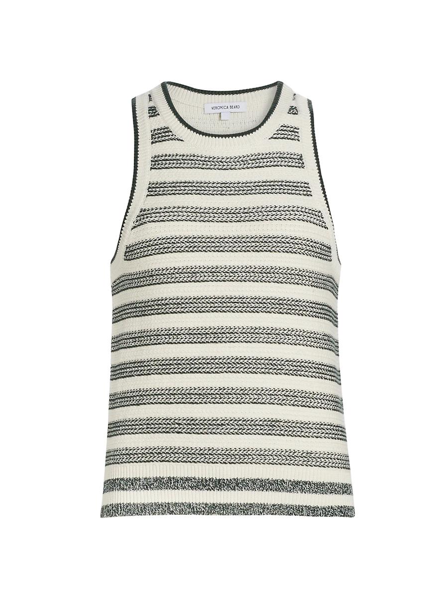 Womens Jerrel Stripe Linen & Cotton-Knit Tank Top Product Image