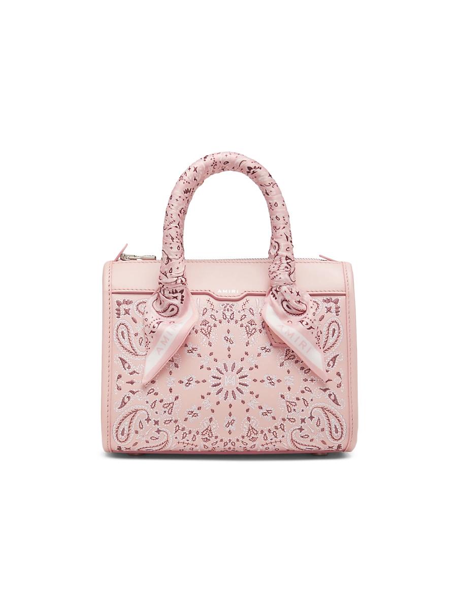 Womens Micro Bandana Triangle Leather Top Handle Bag Product Image