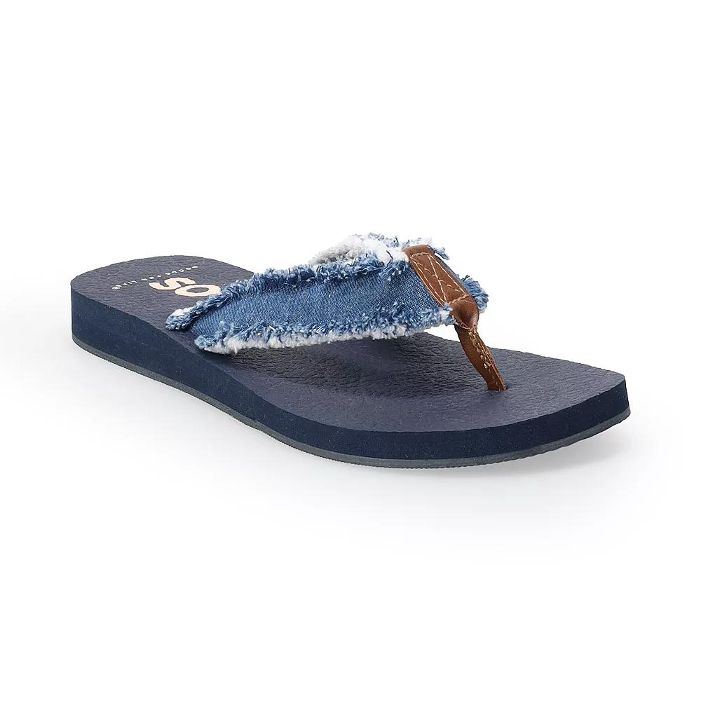 SO® Bloomfield Women's Thong Sandals, Size: 10, Jean Product Image