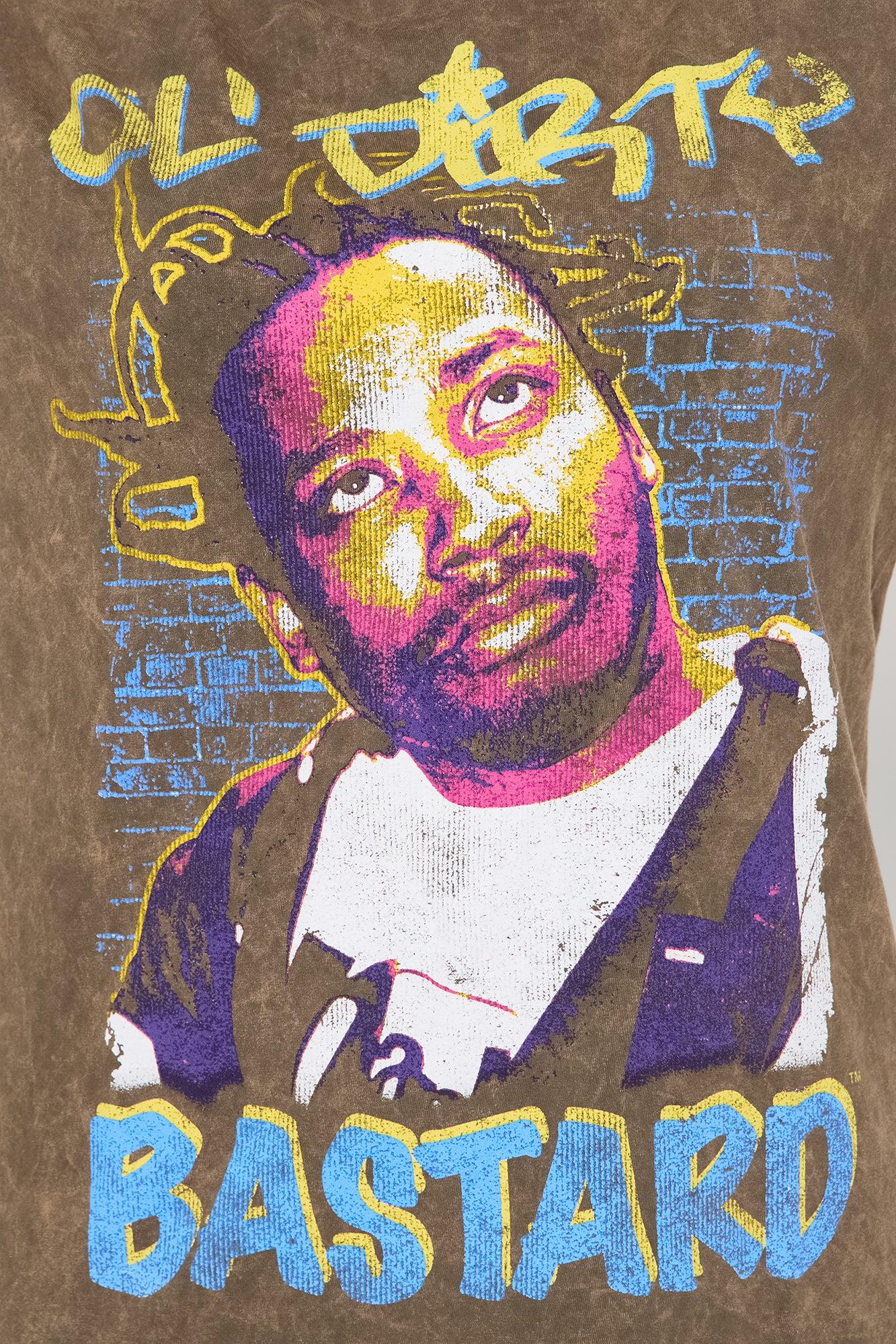 Ol' Dirty Bastard Washed Oversized Tee - Brown Female Product Image