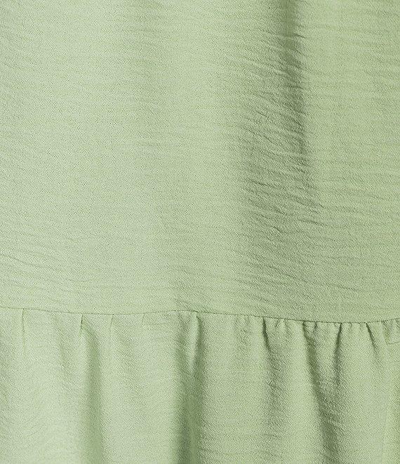 GB Tie Neck Short Sleeve Tiered Maxi Dress Product Image