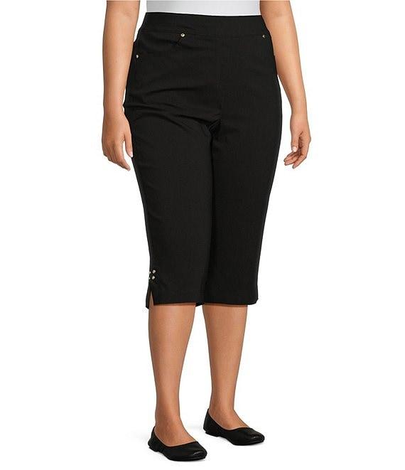Allison Daley Plus Size Tech Stretch Pull-On Skimmer Capri Pants Product Image