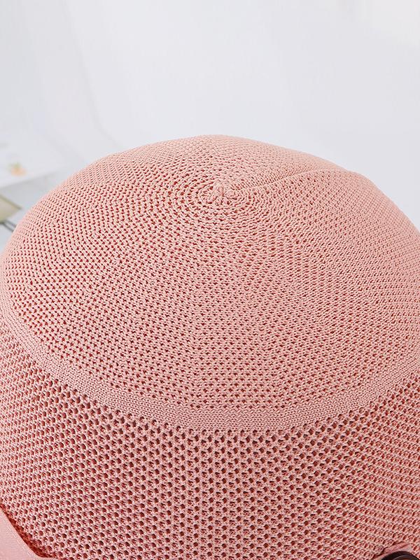 Hollow Lace-Up Printed Split-Joint Sun Hat Product Image